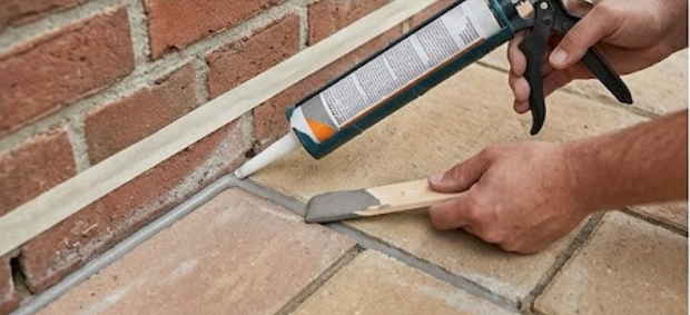 L�r at lave en p�n fuge langs muren