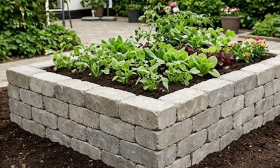 Byg et flot h�jbed med st�ttemursten