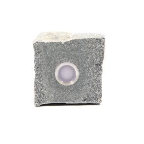 Chaussesten med Cosmos 0,6W LED lampe, Lysebl, 9x9x8 cm.