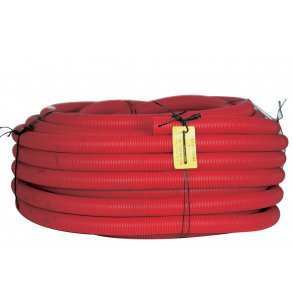 Dobbeltvgget Kabelrr 50 mm. 50 mtr. Rd (m/ trksnor)