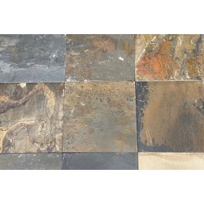 RIO Skifer Multicolor 30x30x1 cm. Brasiliansk (Finkl�vet)