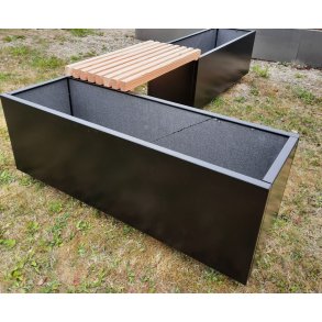 Sortlakeret Plantekumme 120x40x40 cm.