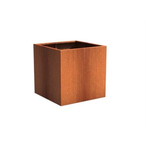 Plantekumme i cortenst�l 40x40x40 cm.